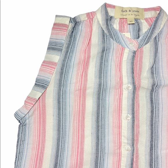 ⚡️SOLD⚡️Anthropologie Dress Striped High Low Tunic Shirtdress Cloth & Stone Pink - Picture 12 of 14
